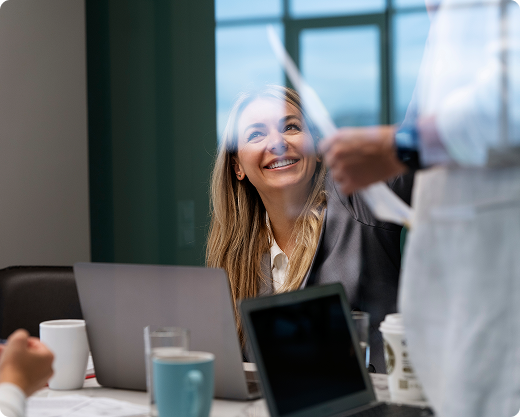 Professional discussing fees